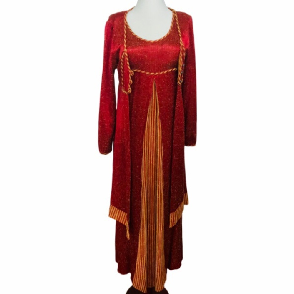 Vintage LimpeT Slub Silk Gothic Goddess Dress and Jacket Combo | Small